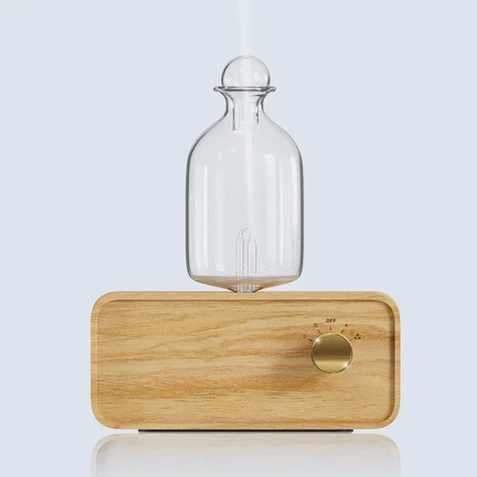 Essential Oil Diffusers for Aromatherapy Battery Operated Diffuser Air Aroma Diffuser Wood & Glass Oil Diffuser for Home Office